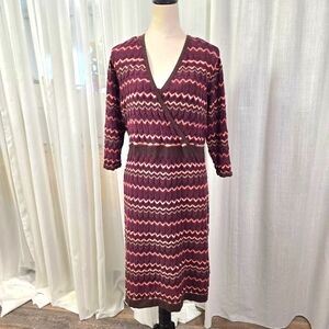 2/$30 Lane Bryant Knit Burgundy Midi Fall Sweater‎ Dress Plus Sz 22/24 Lined